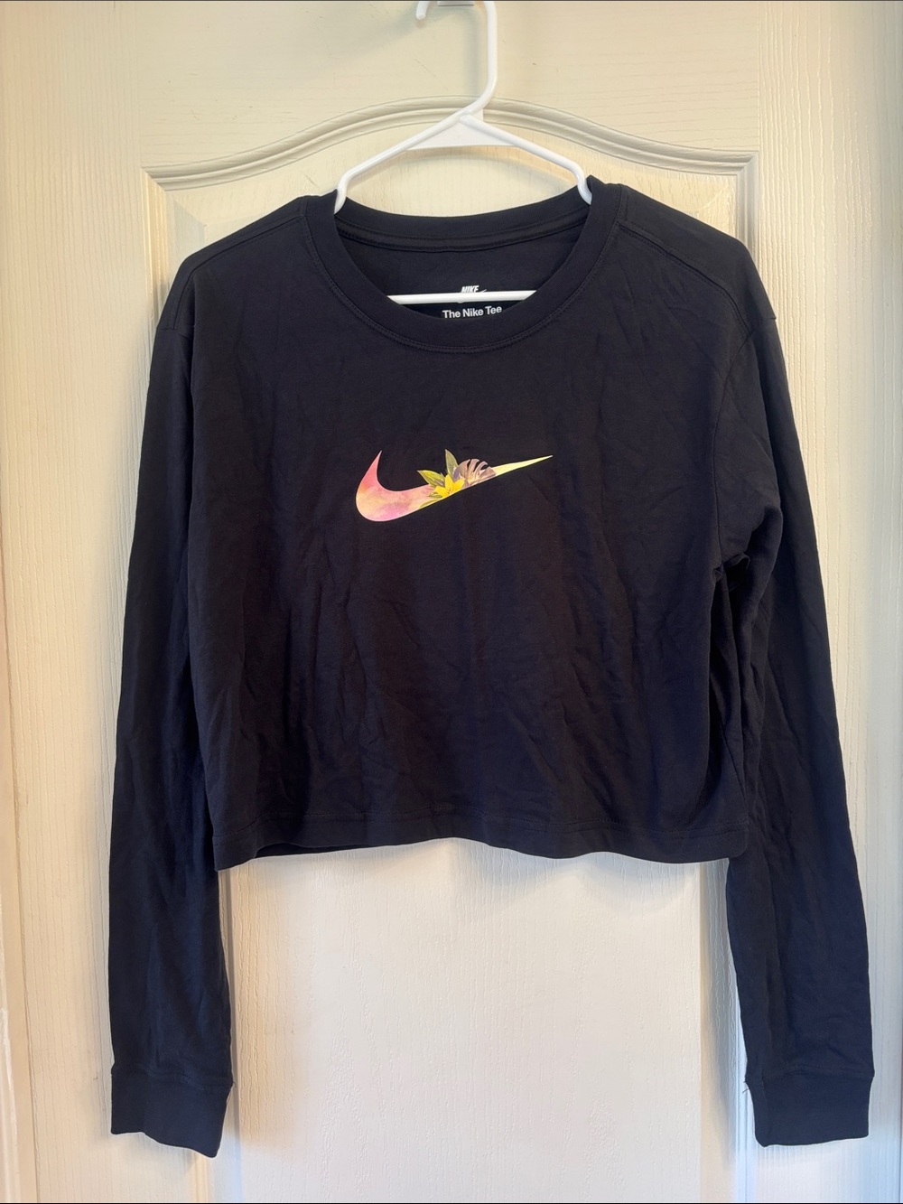 Nike Black FreshAir Edition Cropped Long Sleeve Top